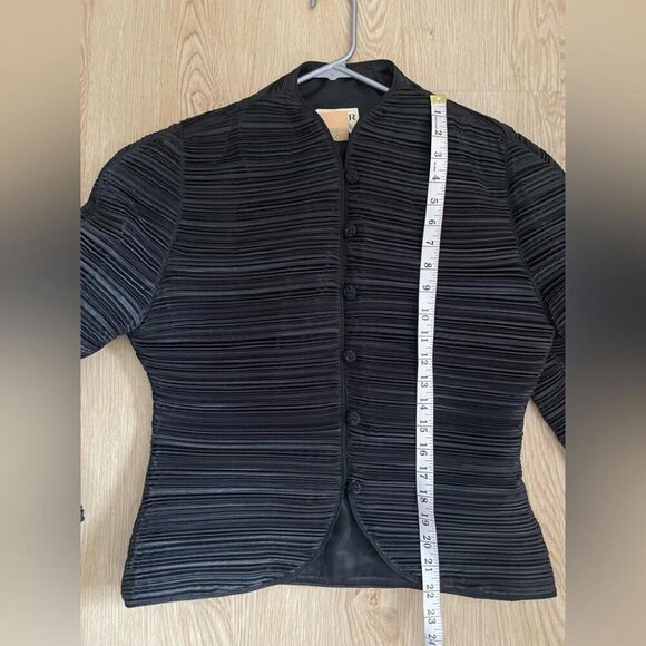 Dark Academia Jacket Vintage Pleated Blazer Quiet Luxury - Picture 12 of 13